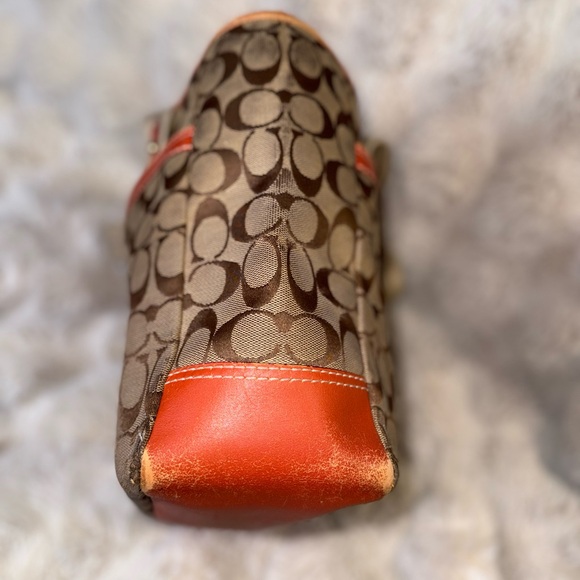 Coach Tan and Orange Signature Tote REHAB - Picture 7 of 12